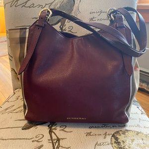 Burberry medium sized purse (mulberry/plaid)